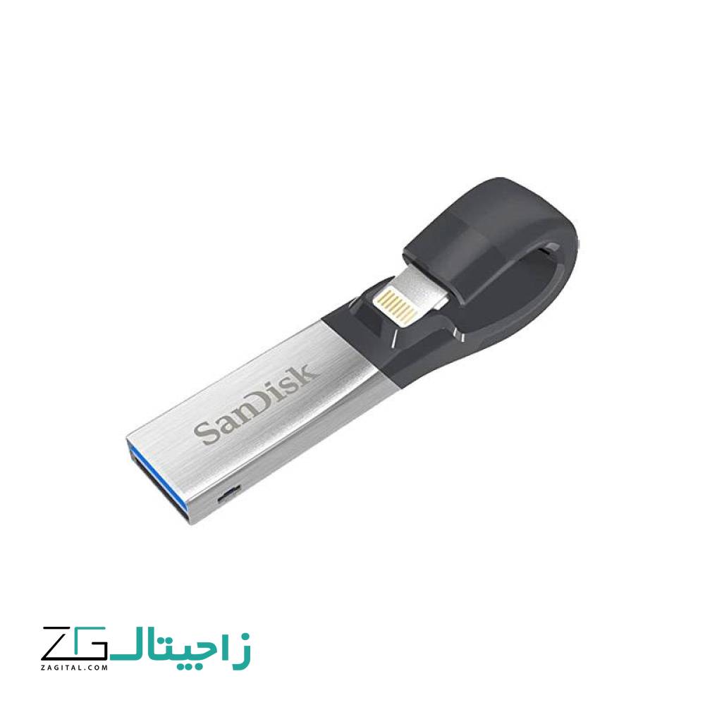 فلش مموری لایتنینگ و USB3.0 سن دیسک مدل iXpand ظرفیت 128 گیگابایت