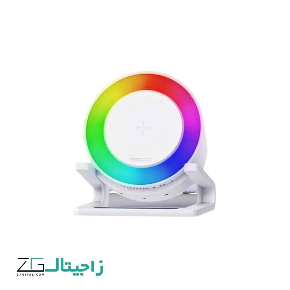 اسپیکر و شارژر وایرلس 4 کاره رسی 15W مدل  RECCI Wireless Charger RSK-W28