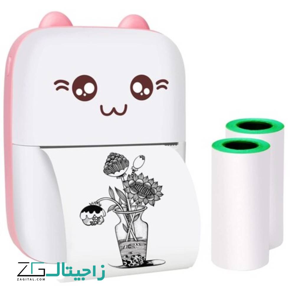 مینی پرینتر حرارتی مدل خرگوشی Eschen مدل ‎Portable Printer| MINI PRINTER