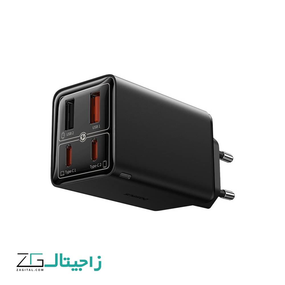 شارژر دیواری فست شارژ بیسوس  GaN6 Pro Fast Charger  P10162705112-00 توان 100 وات