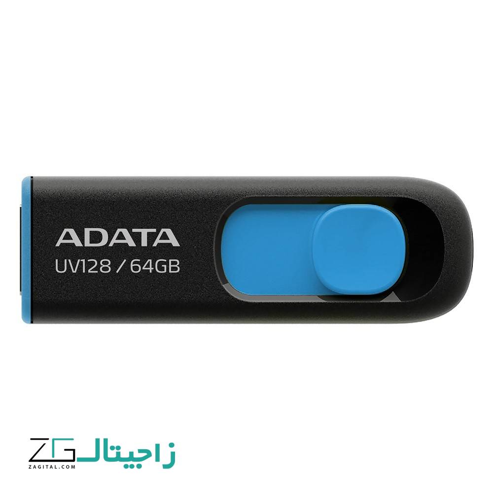 فلش مموری 64 گیگابایت ای دیتا مدل ADATA UV128 BLACK-BLUE