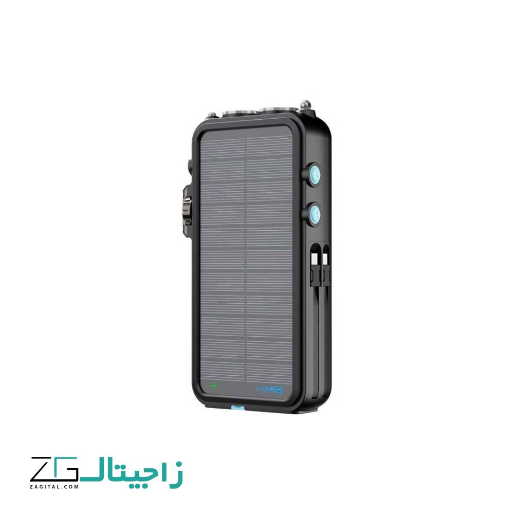 پاوربانک خورشیدی 16000 و اسپیکر بلوتوث پاورولوژی Powerology 16000mAh Solar PP049 توان 20 وات